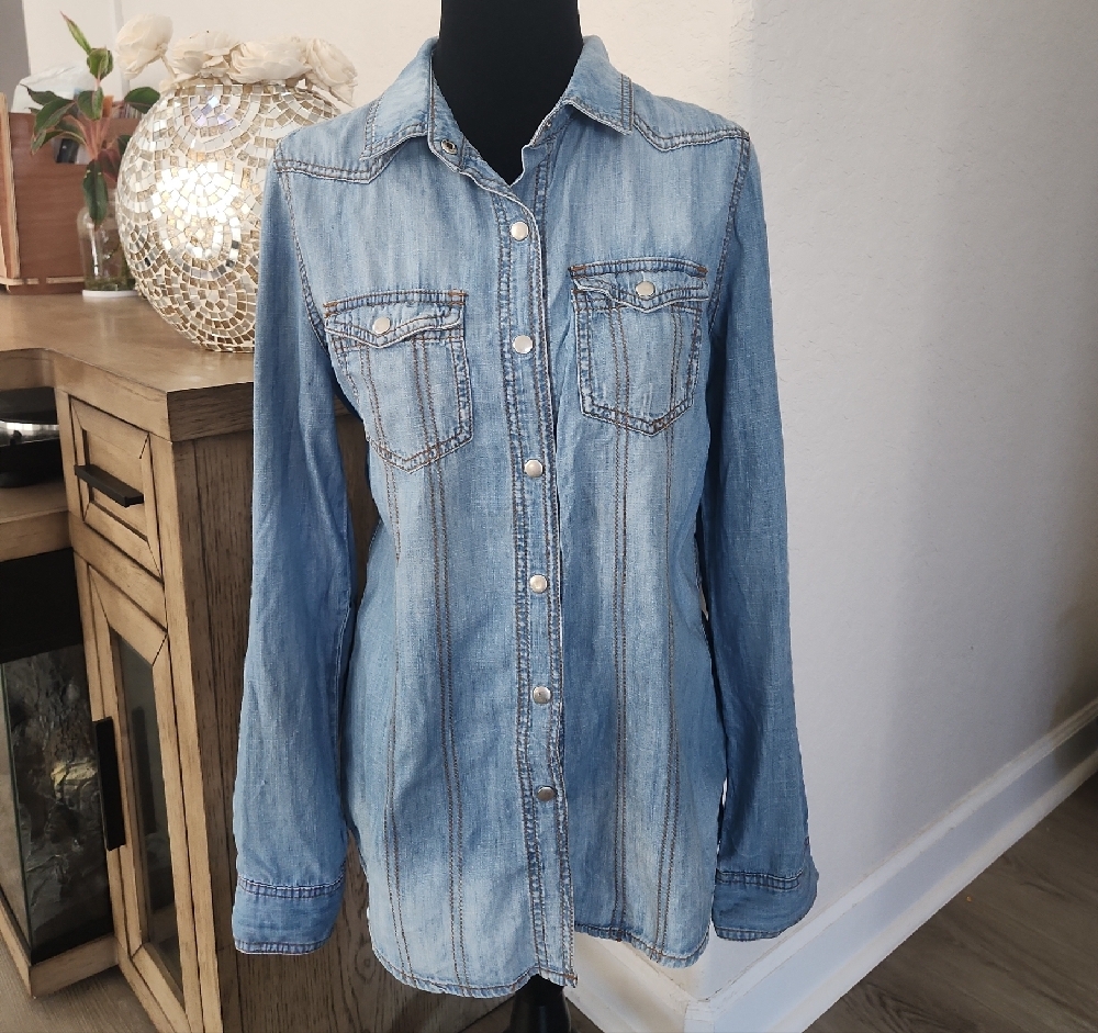Life in Progress Light Blue Denim Shirt